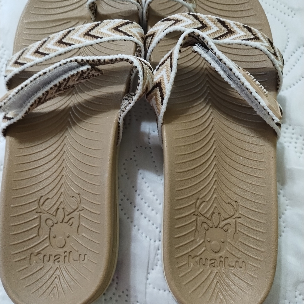 Brown Patterned Women's Sandals
